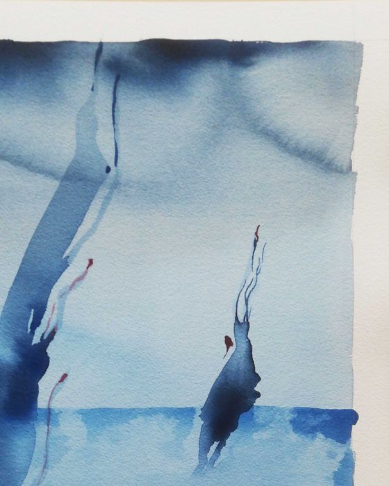 Aguarela original de Carlos Marques. Arte abstrata. Ab-III