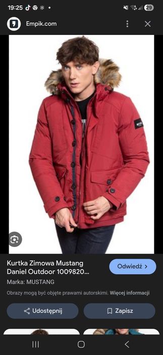 Kurtka Zimowa Mustang, rozmiar M, NOWA DANIEL  H