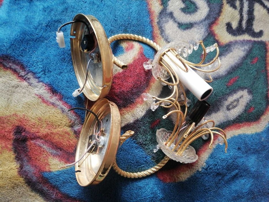 kinkiety szklano metalowe