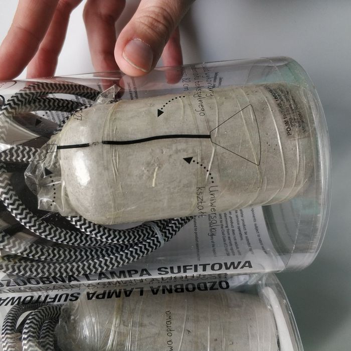 Komplet oprawek lampa beton e27 nowe loft industrial cement