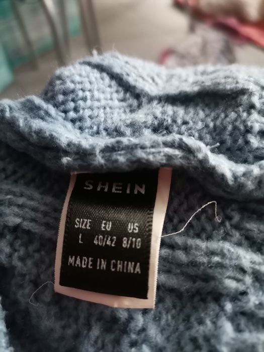 Sweter szaro niebieski