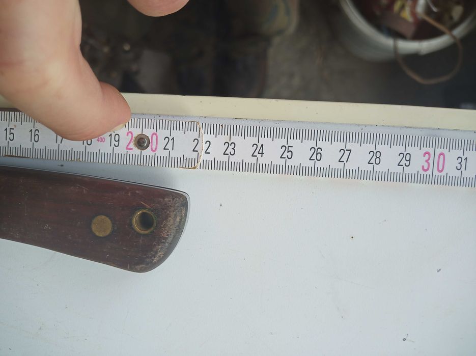 Nóż myśliwski polski Kopromed porządny mocny 22 cm mosiądz drewno