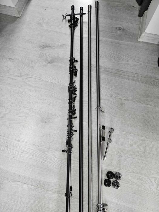 karnisz czarny podwójny 200cm, karnisz satyna 200 cm