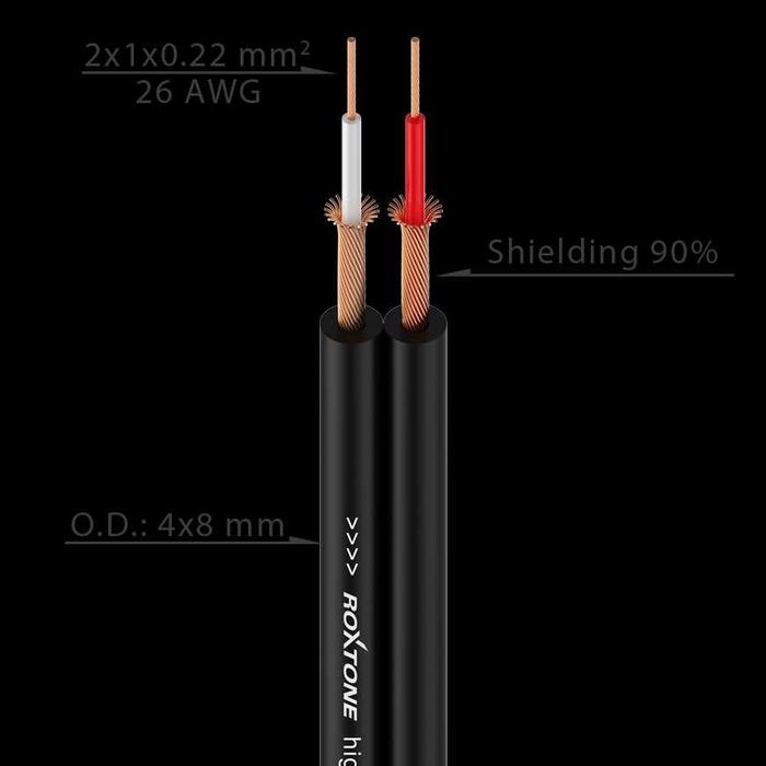 Kabel audio 2 x Wtyk RCA / 2 x Wtyk RCA 3m Roxtone SACC130L3