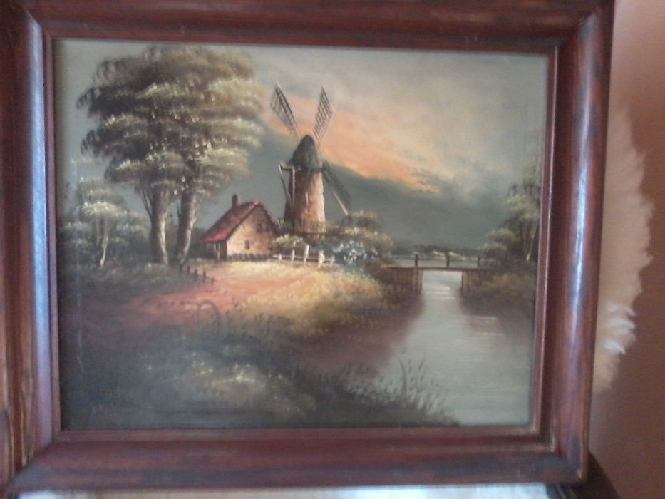 obraz malowany na płótnie stary