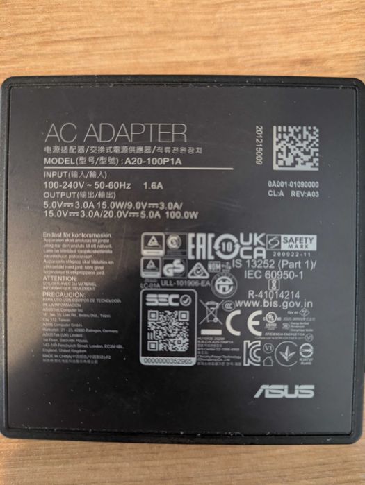 Carregador ASUS A20-100P1A