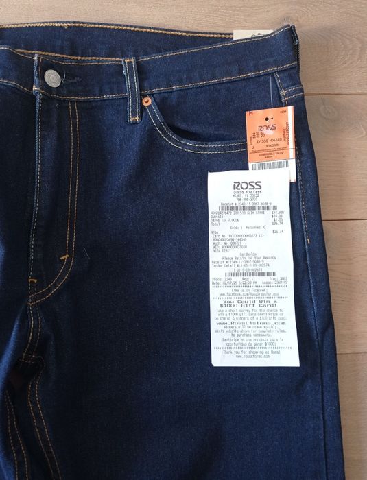 Jeansy Levi's Strauss 513 NOWE kupione w USA sprzedaje TANIO 1/3 ceny!