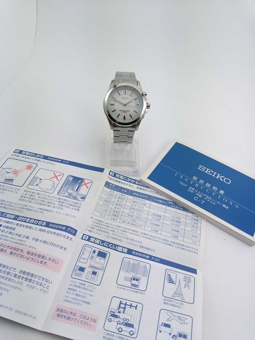 Японские мужские часы Seiko Solar SBTM019, радиоконтроль, сапфир