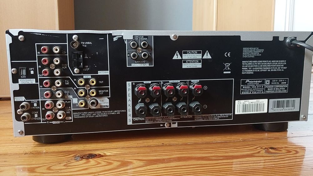Amplituner Pioneer VSX-417-S plus kolumny Jamo 5:1 Sprawny