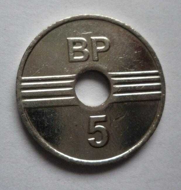 30 sztuk - Żetony na myjnie bezdotykowe BP o nominale 5