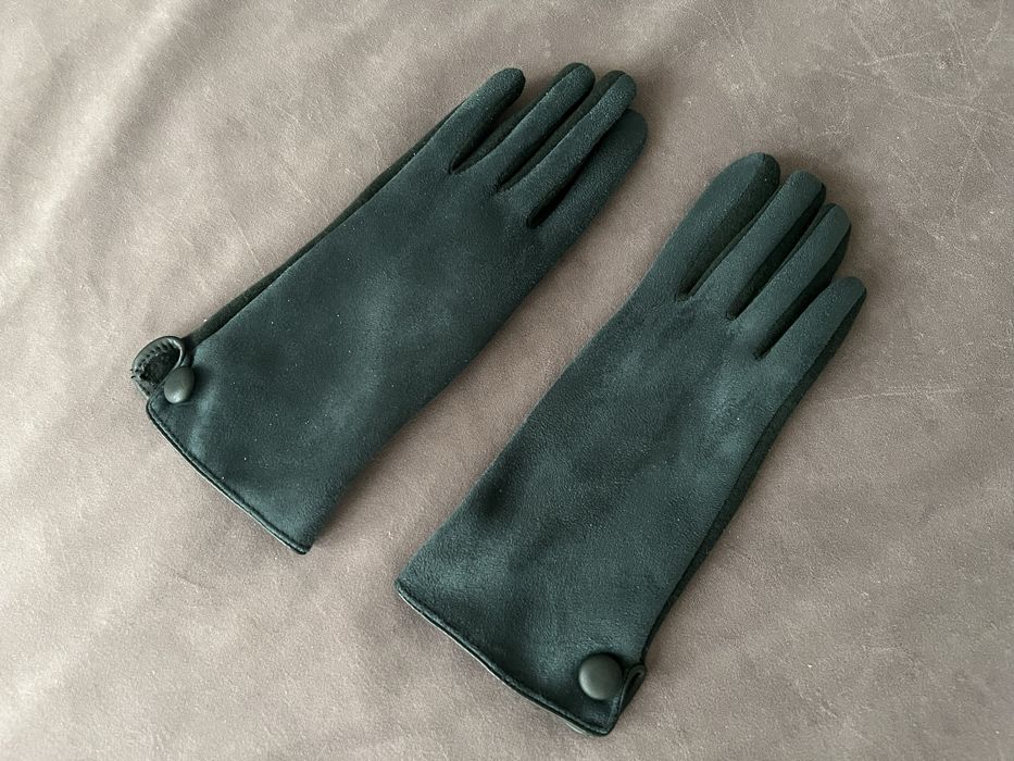 Ciemnozielone rękawiczki z Hiszpanii nowe bez metki