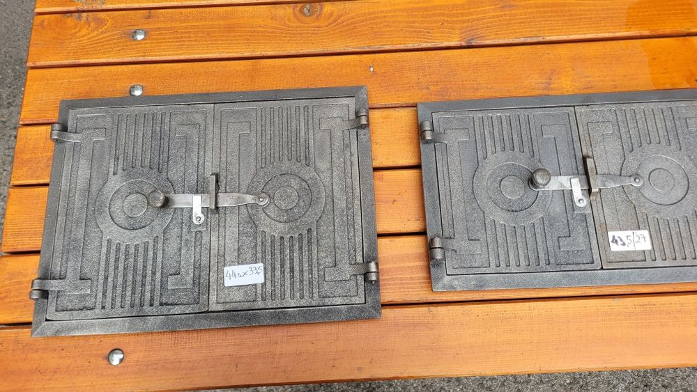 Wędzok Polskie Drzwiczki 100 % żeliwne do wędzarni,grilla,pieca,Retro Duże i małe 42cmx27cm DWUSKRZYDŁOWE DRZWICZKI ŻELIWNE DO PIECA WEDZARNI 44x33 CM