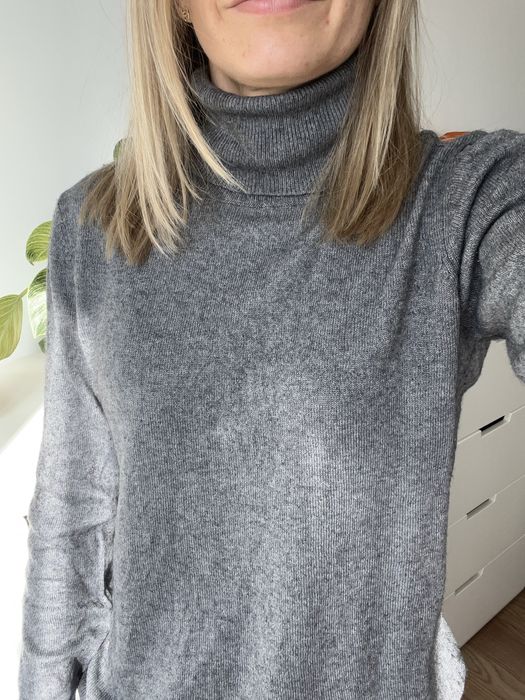 100% Kaszmir jedwab sweter golf szary S