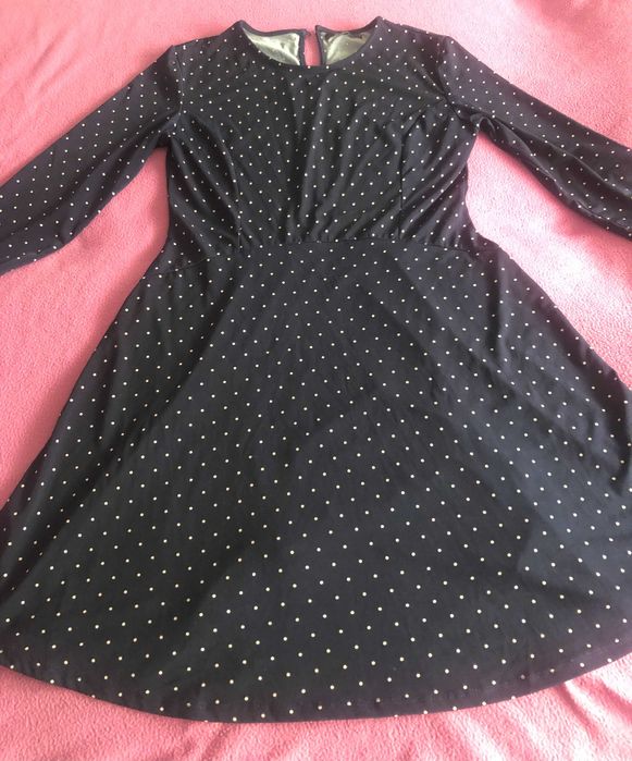 Sukienka granatowa w białe kropki