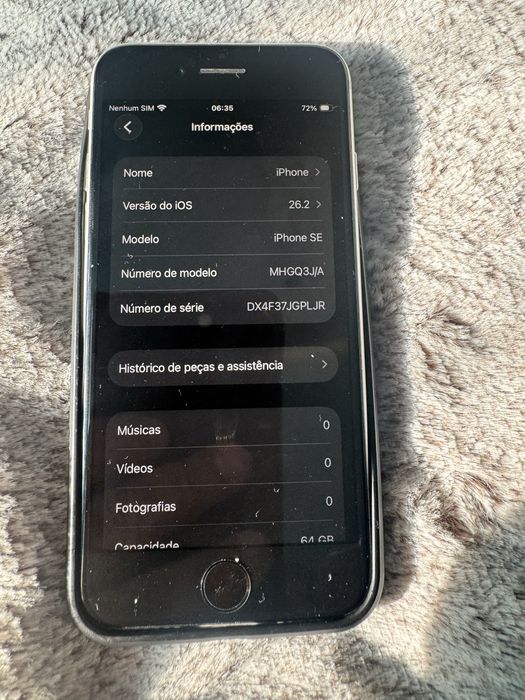 Iphone SE 64GB bem estimado ios 26.2