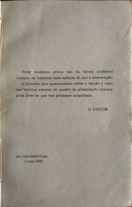 As Farinhas na alimentação, Livro