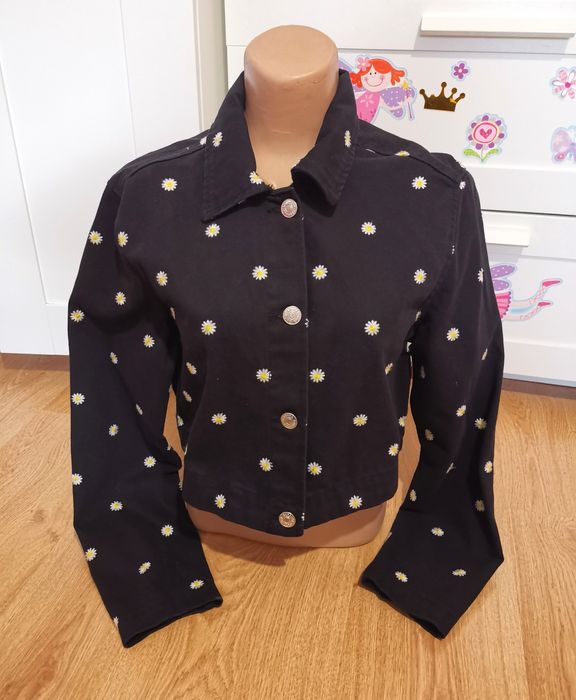 Kurtka Kagan czarna kwiaty Bershka L