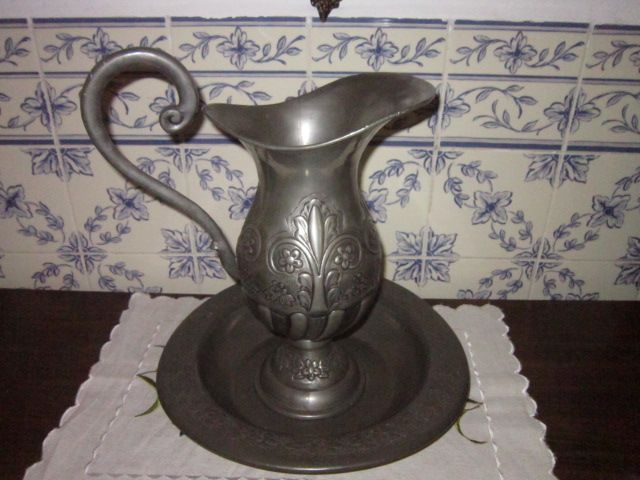 jarro em estanho Cache-pot antigo em estanho