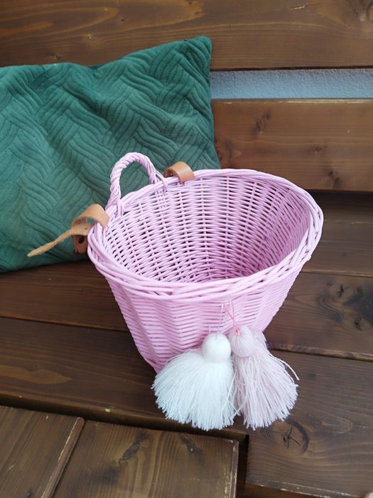 Wiklinowy Koszyk do roweru na rzemyki