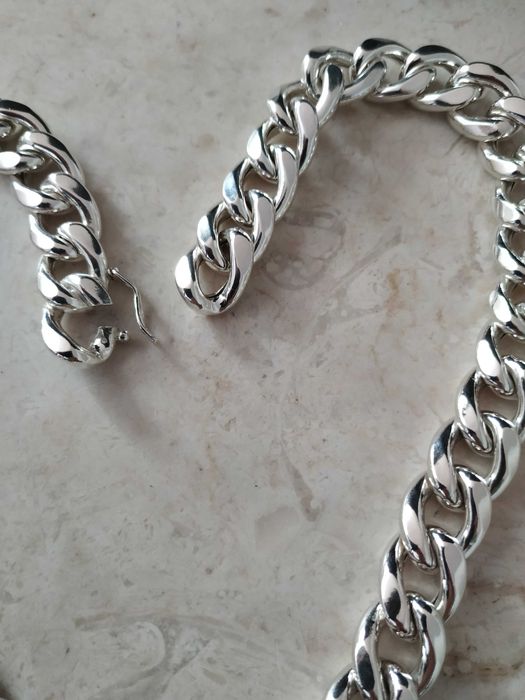 Fio e pulseiras em prata de lei, 925