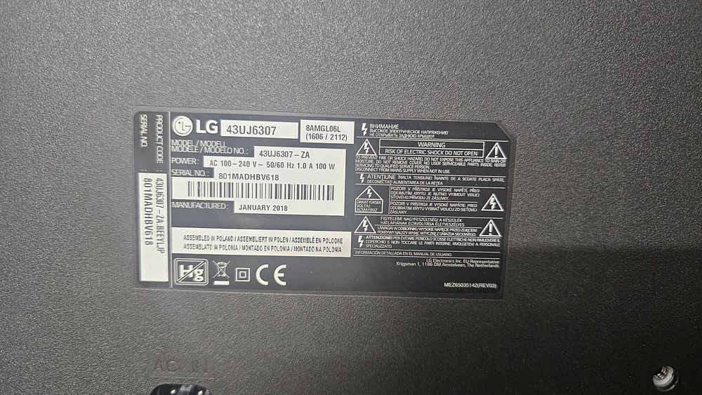Телевізор LG 43UJ6307