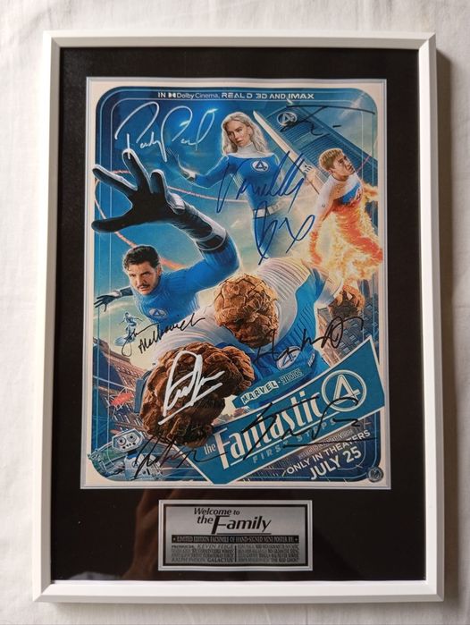 Moldura Filme The Fantastic Four: First Steps com Autógrafos (A4)