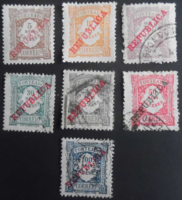 Selos Portugal 1911-Tipo 1904 c/ República Completo Novos e usados