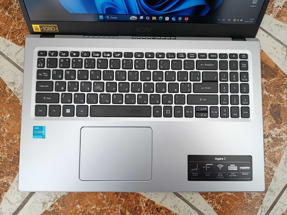 Acer Aspire 3 (IPS+i3-1115G4+8GB+SSD NVMe 512GB) новий ноутбук