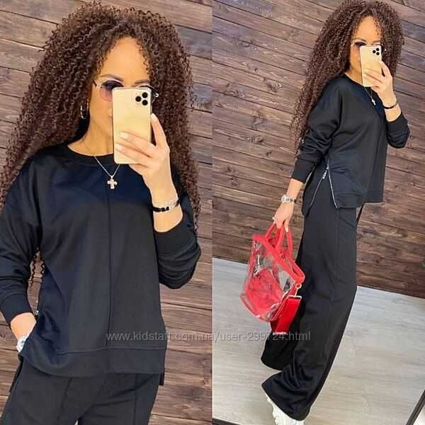 Новий Костюм трикотажний з широкими брюками, L (50-52)