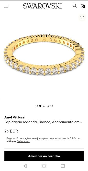 Anel de cristais Swarovski