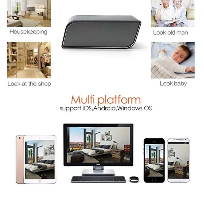 Безпровідна WiFi IP-камера у вигляді настінного годинника FullHD