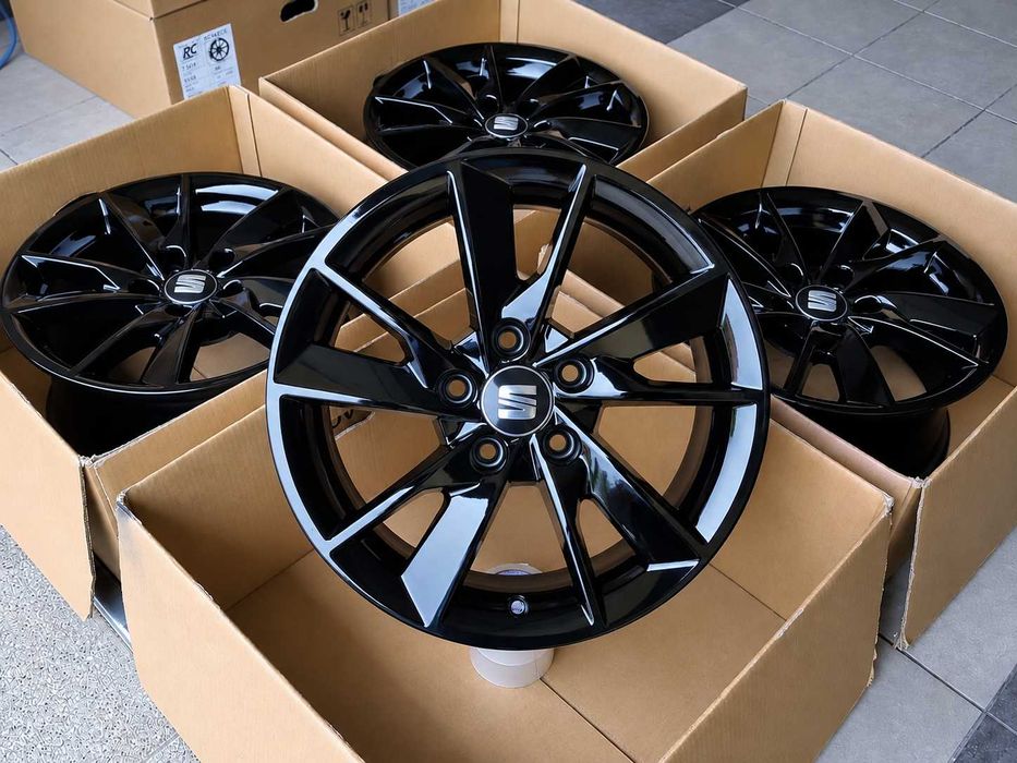Alufelgi 16 5x112 Audi A3 A4 A6 Q2 Q3 8W0 Seat Leon Ateca Toledo Exeo Altea Nowe Oryginalne Czarne ! 741#