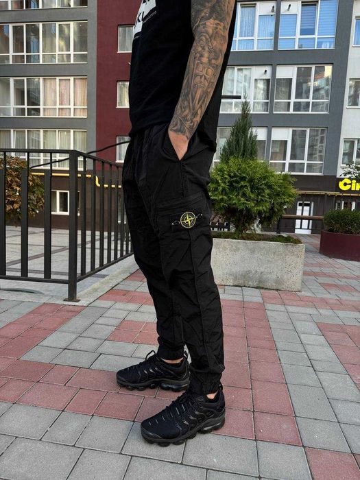 TOП! Штани нейлон Stone Island / Брюки карго Стон Айленд. 1 в 1