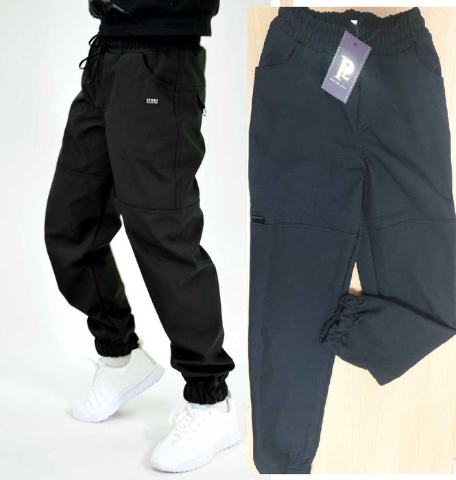 Штани дитячі на флісі, теплі, непромокаємі , тканина софт-шелл