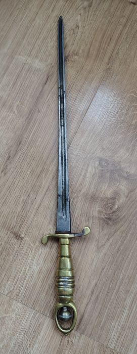 Stary kordzik, sztylet z mosiężną rękojeścią napis SZERIN ( SCHWERIN)