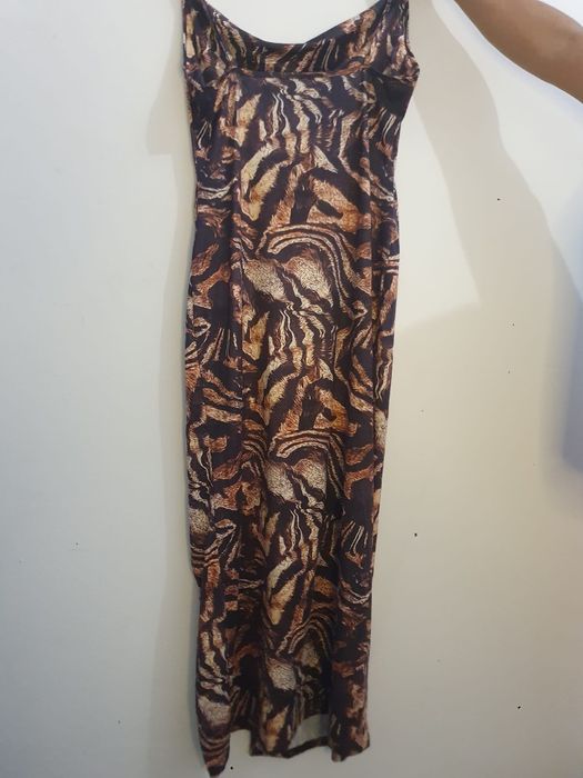 Vestido padrão castanho shein