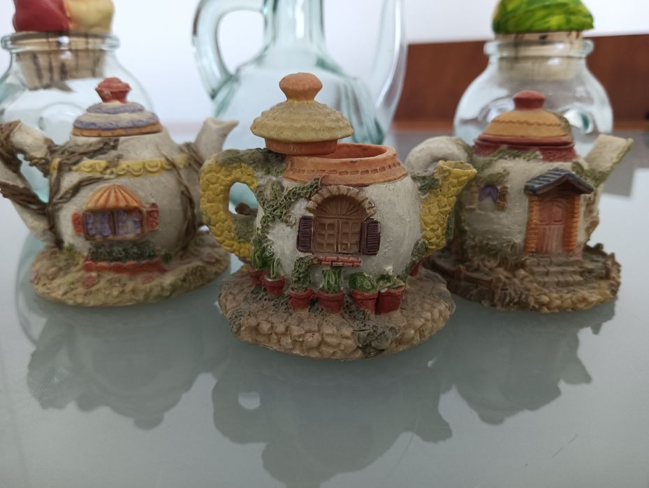Peças porcelana cerâmica Barro Vidro antigas Pequenas dimensões*