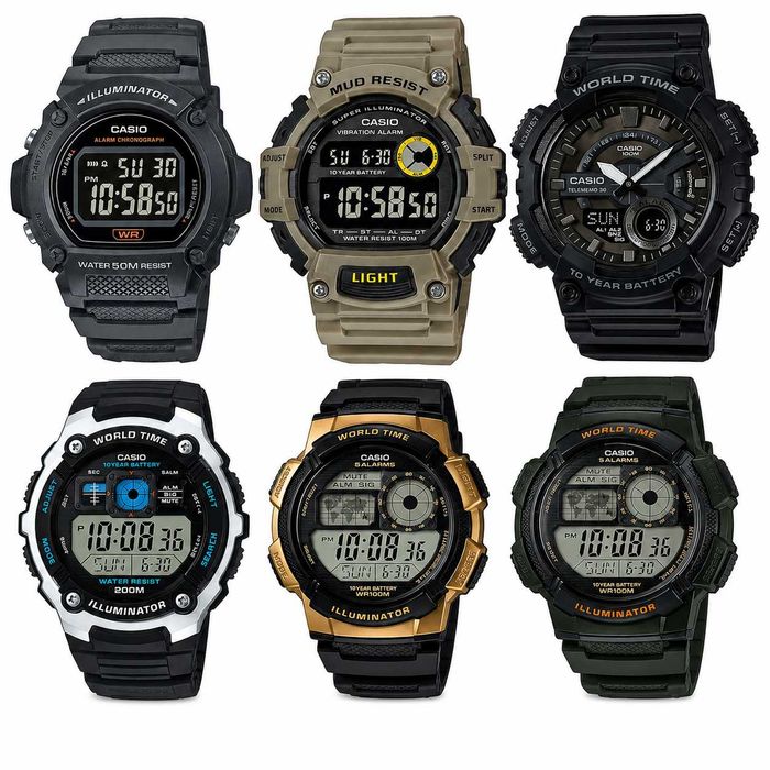 Годинник Casio оригінал W-219H-8B / TRT-110H-5BV / AEQ-110W-1B / AE-1000W-3A / AE-1000W-1A3V / AE-2000W-1A
