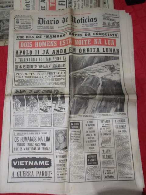 jornais antigos homem na Lua anos 60 historicos