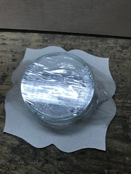 Armação em vidro redondo para registo