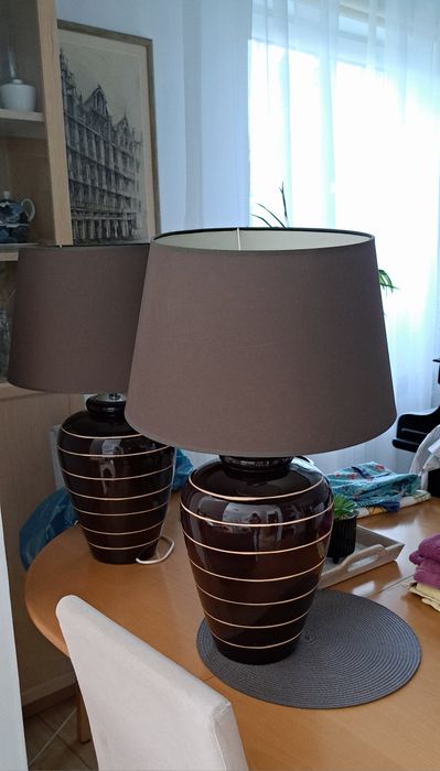 Lampy stołowe 2 szt., wys. 64cm, brązowe