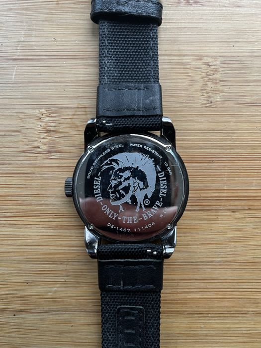 Zegarek Diesel męski stalowy parciany pasek grafitowy szary elegancki