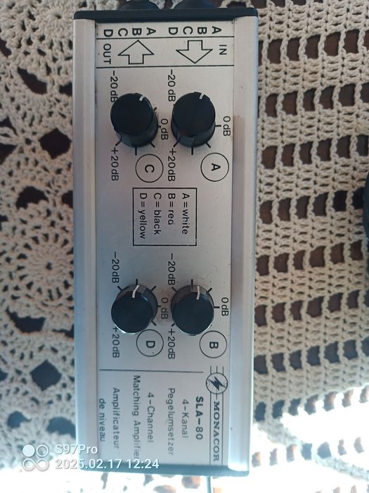 Monacor SLA-80 wzmacniacz dopasowujący poziom i impedancje