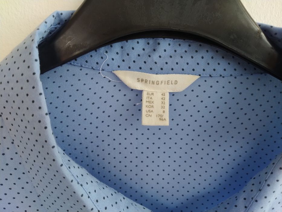 Blusa azul polka dot - Springfield - Tamanho 42