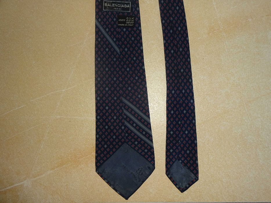 BALENCIAGA Paris 100% SILK made Italy jedwabny krawat UNIKAT vintage