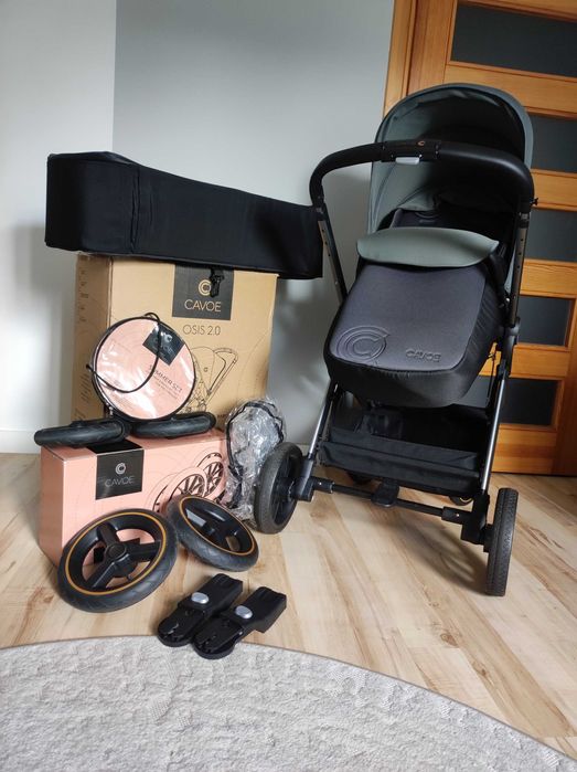 CAVOE OSIS 2.0 wózek spacerowy 2w1 jak NOWY KHAKI agava iron terenowy