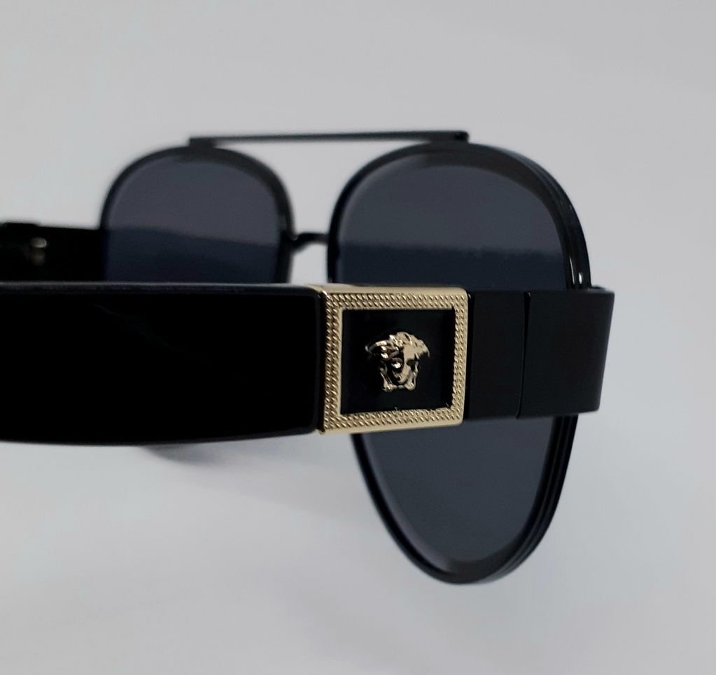 Мужские стильные Versace черные с градиентом очки в чёрном металле: 650 ...