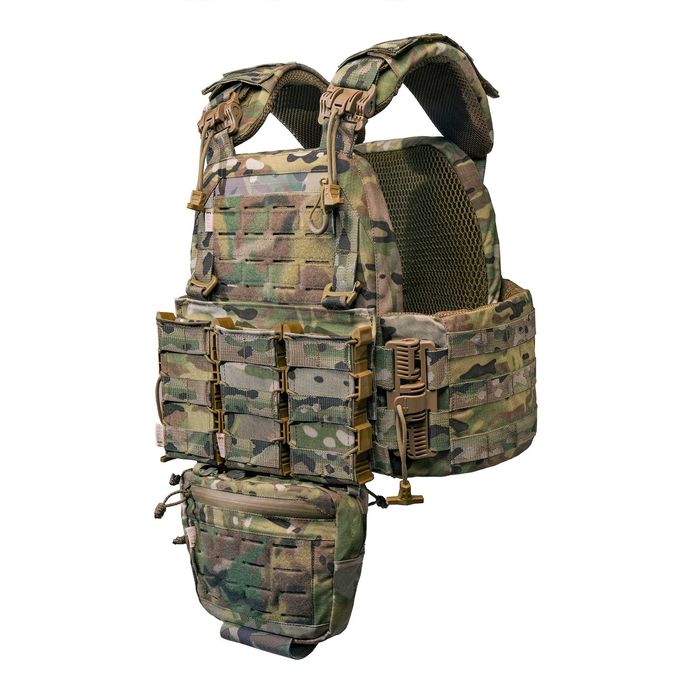 Плитоноска "E-tac Corsar Gen3 Pro" з підсумками під магазини (3 шт) та сумкою-напашником