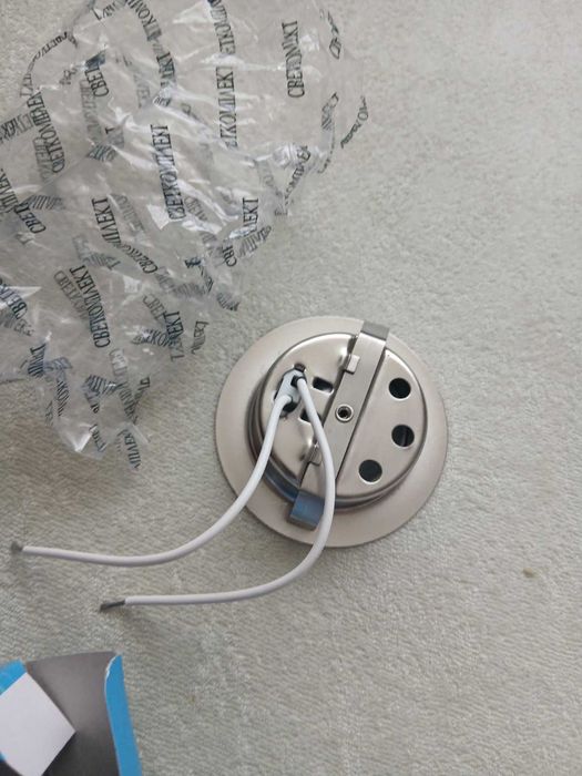 Новий врізний точковий меблевий/стельовий LED світильник Светкомплект (сатин)