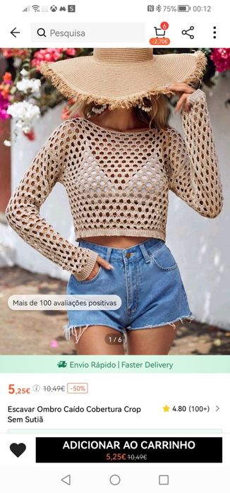 Camisola de praia tamanho m